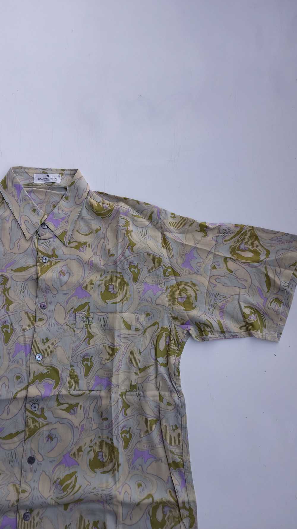 Balenciaga × Vintage 80s Balenciaga Silk Shirt Pa… - image 1