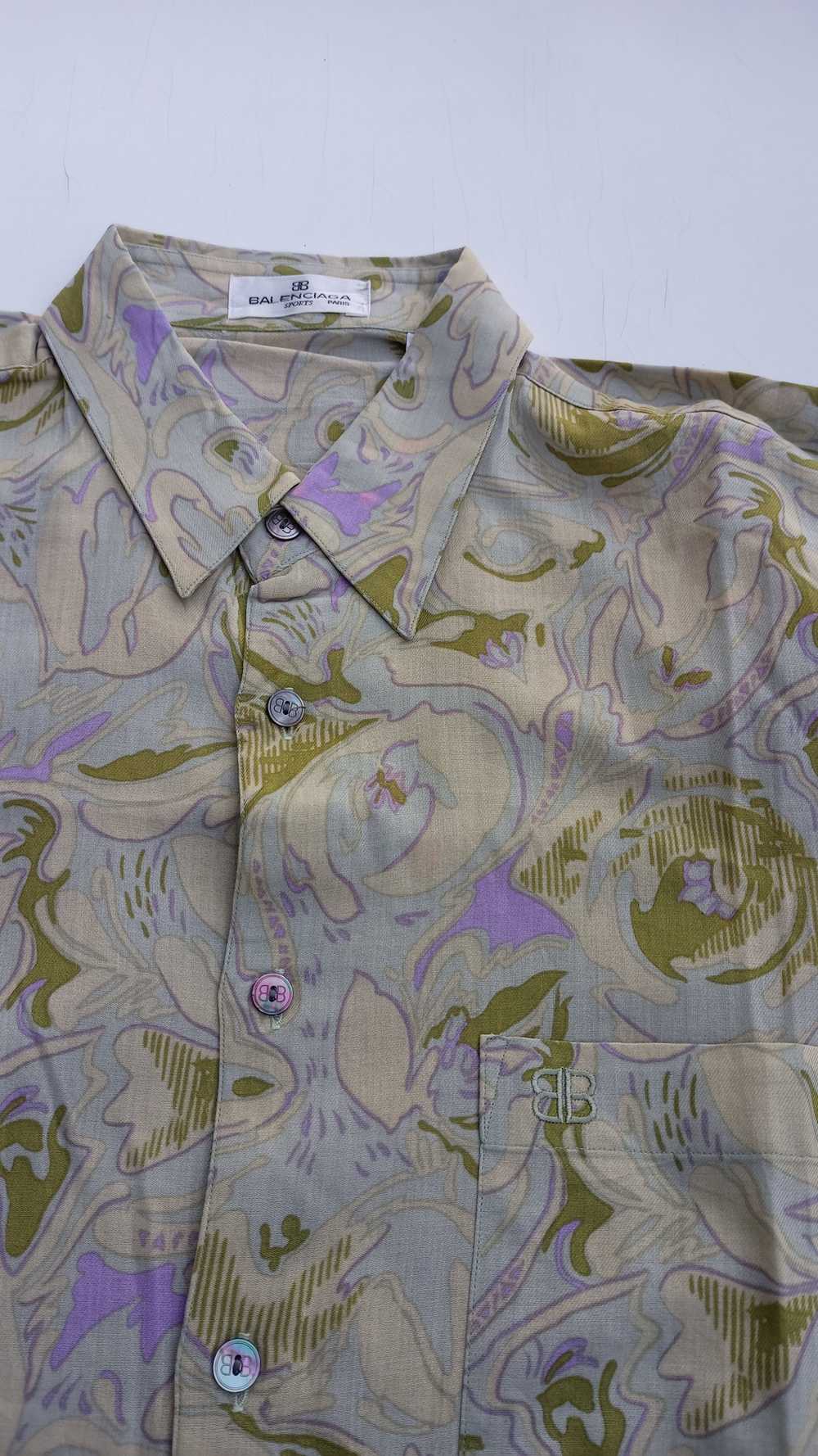 Balenciaga × Vintage 80s Balenciaga Silk Shirt Pa… - image 3