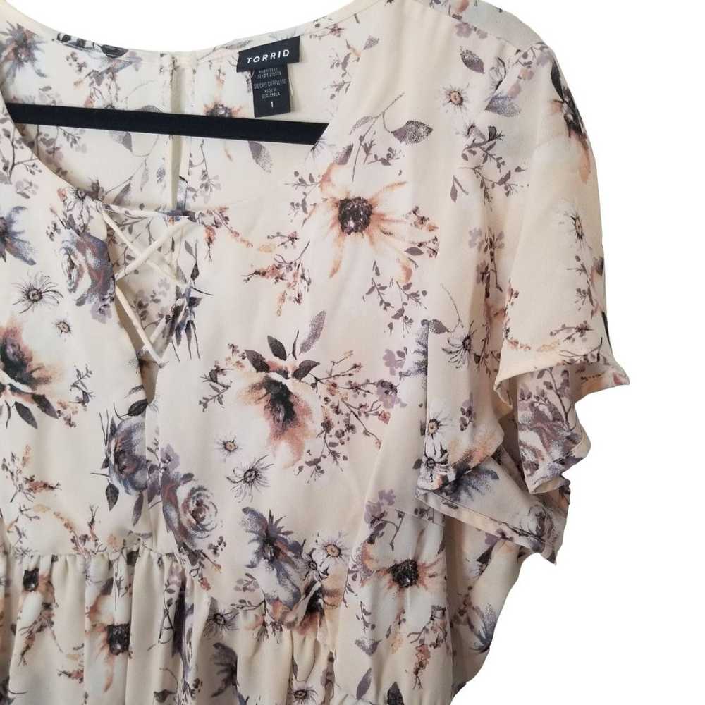 Other Torrid 1X Floral Short Sleeve Georgette Lat… - image 5