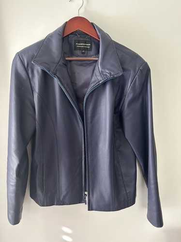 Genuine Leather Fitted purple leather jacket