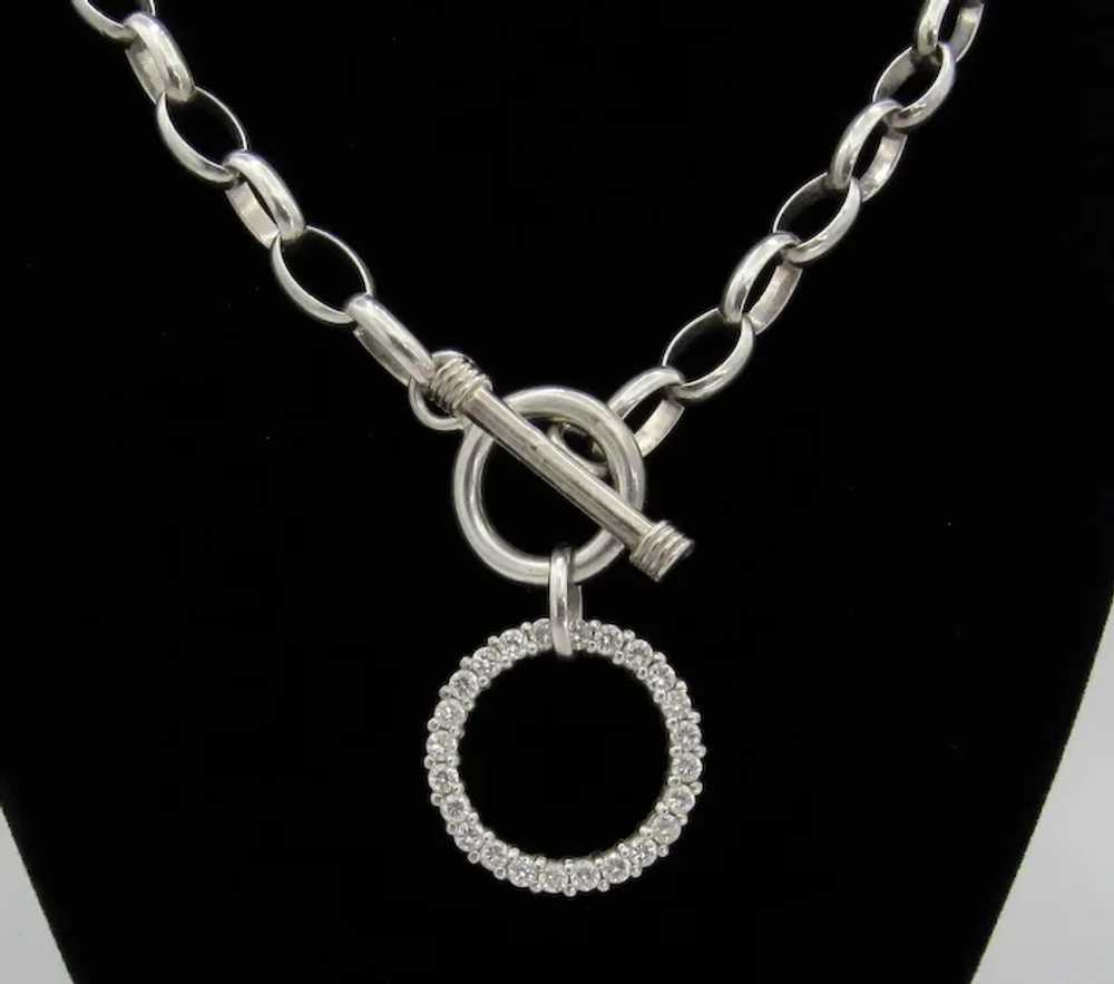 Sterling Silver and Rhinestones Link Necklace - 1… - image 11