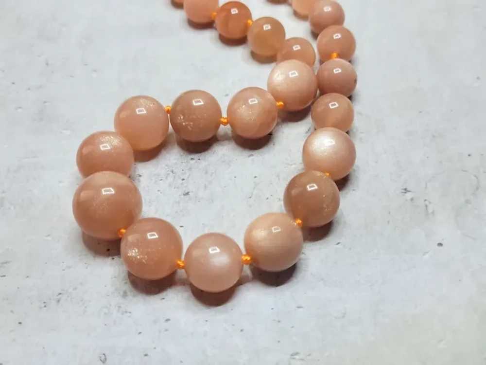 Vintage Peach Moonstone Necklace - image 2