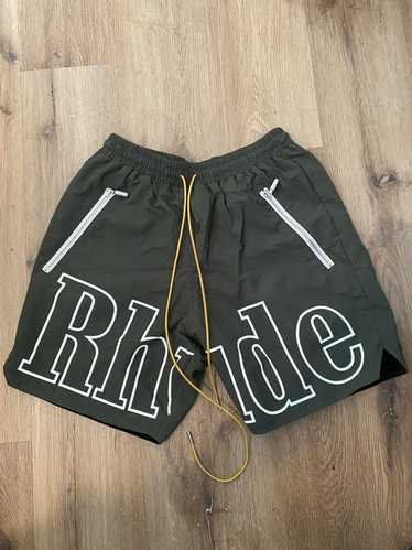 23ss RHUDE Shirt Shorts Embroidered Logo Quality Patchwork