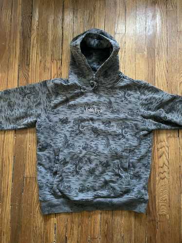 Limited Edition Black And Blue Indigo Teddy Fresh Hoodie Quilted Patchwork