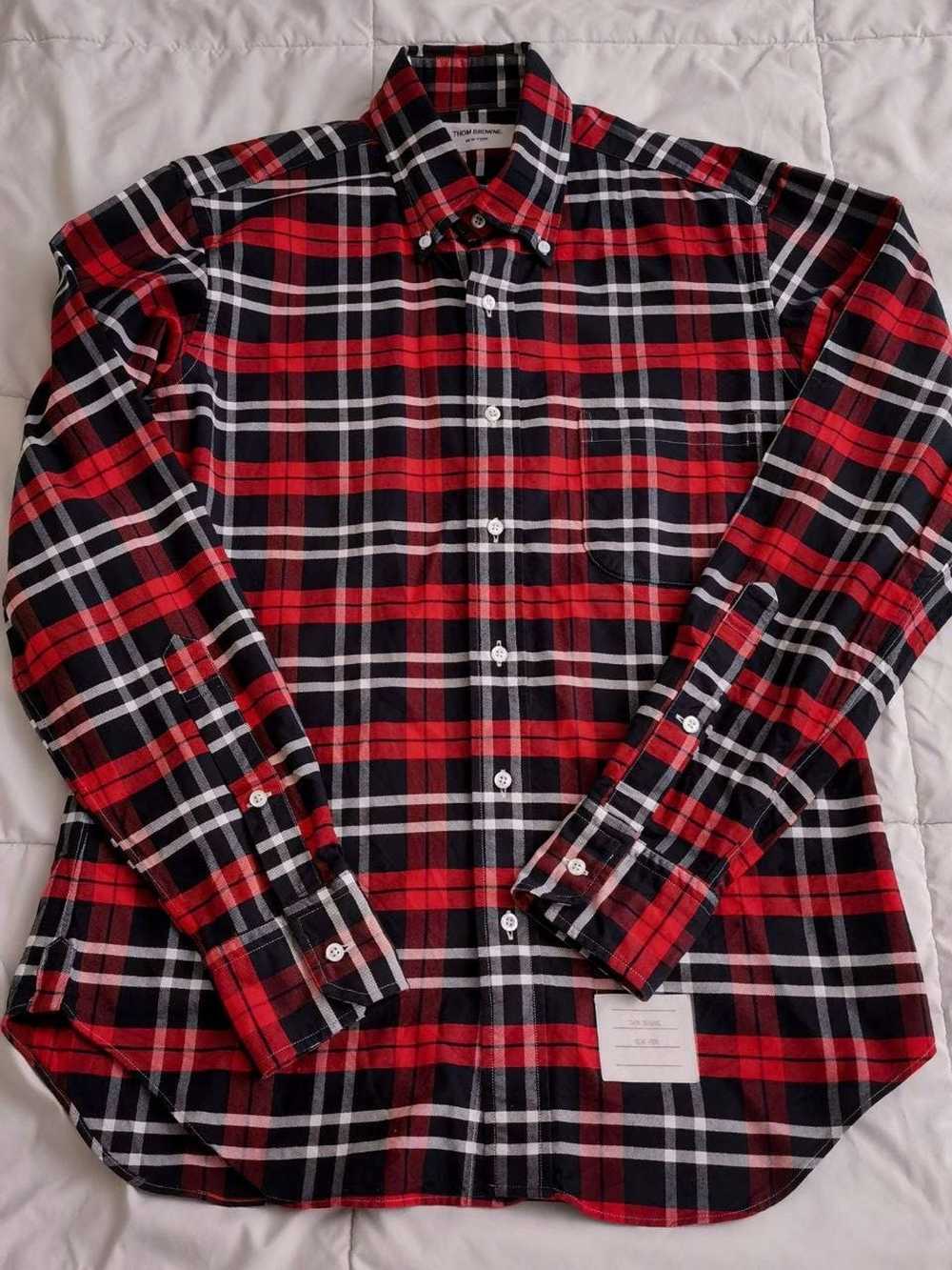 Thom Browne Thom Browne Red Navy Blue Plaid Shirt LS Gem