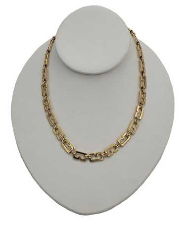 Vintage Givenchy G Link Necklace Gold Tone Twisted Ro… - Gem