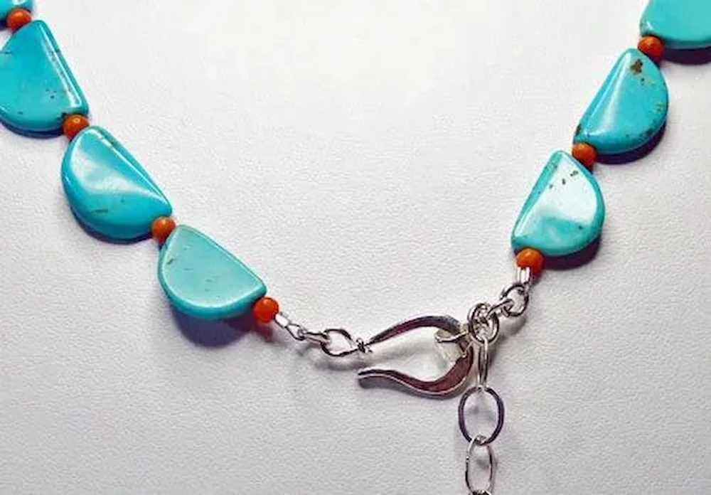 Natural Campitos Turquoise Half-Moon Necklace By … - image 4