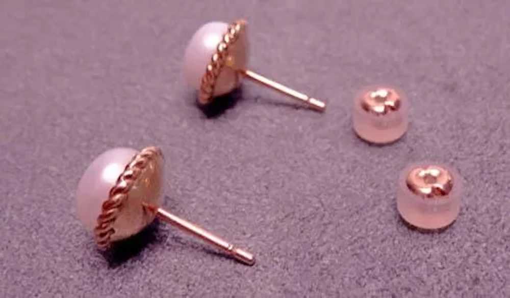 Japanese salt Pearls and 18K Gold Earrings - image 2