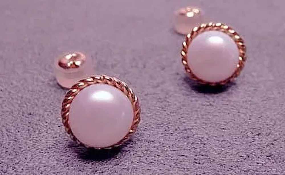 Japanese salt Pearls and 18K Gold Earrings - image 3