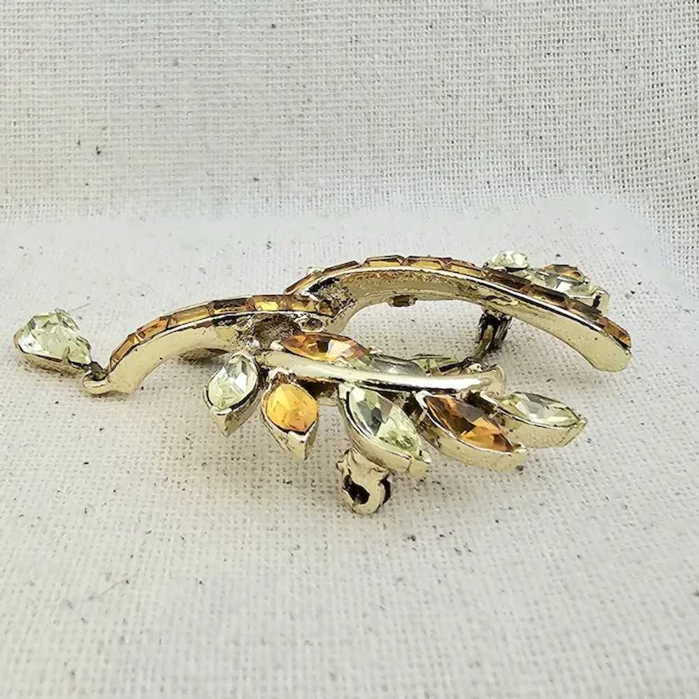 Vintage COROCRAFT Pat Pend Amber Citrine Rhinesto… - image 4