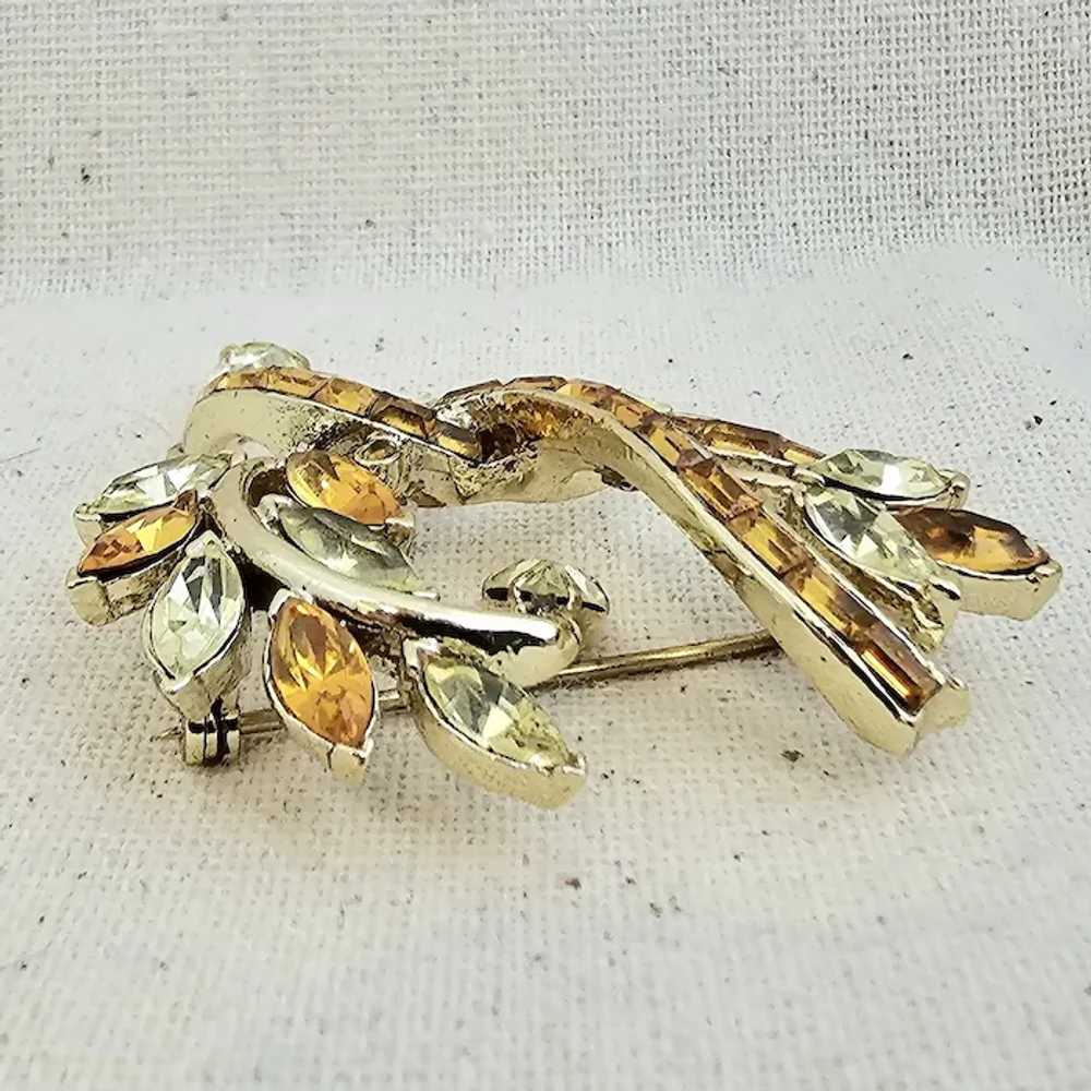 Vintage COROCRAFT Pat Pend Amber Citrine Rhinesto… - image 5