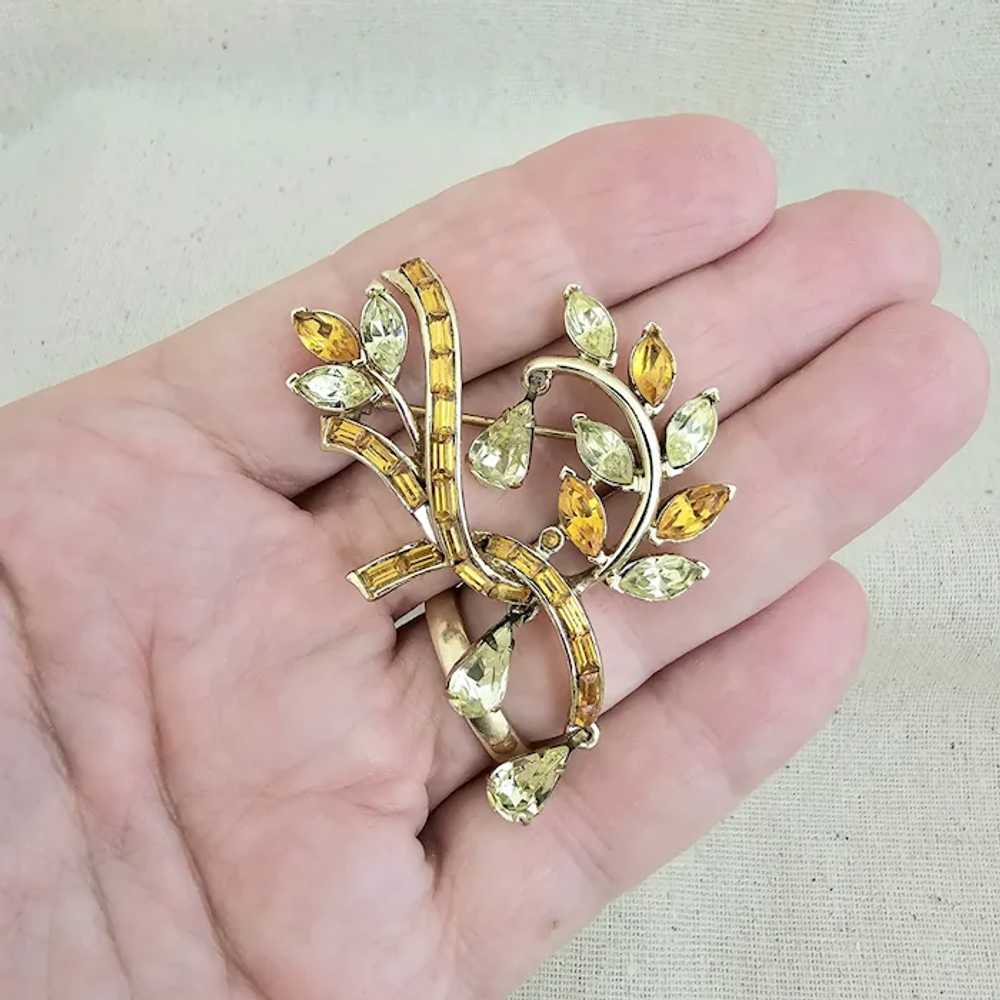 Vintage COROCRAFT Pat Pend Amber Citrine Rhinesto… - image 8