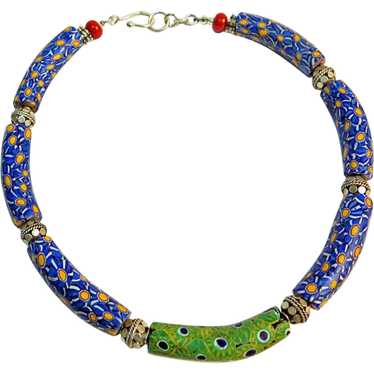 Old Venetian Millefiori Trade Beads Necklace By E… - image 1