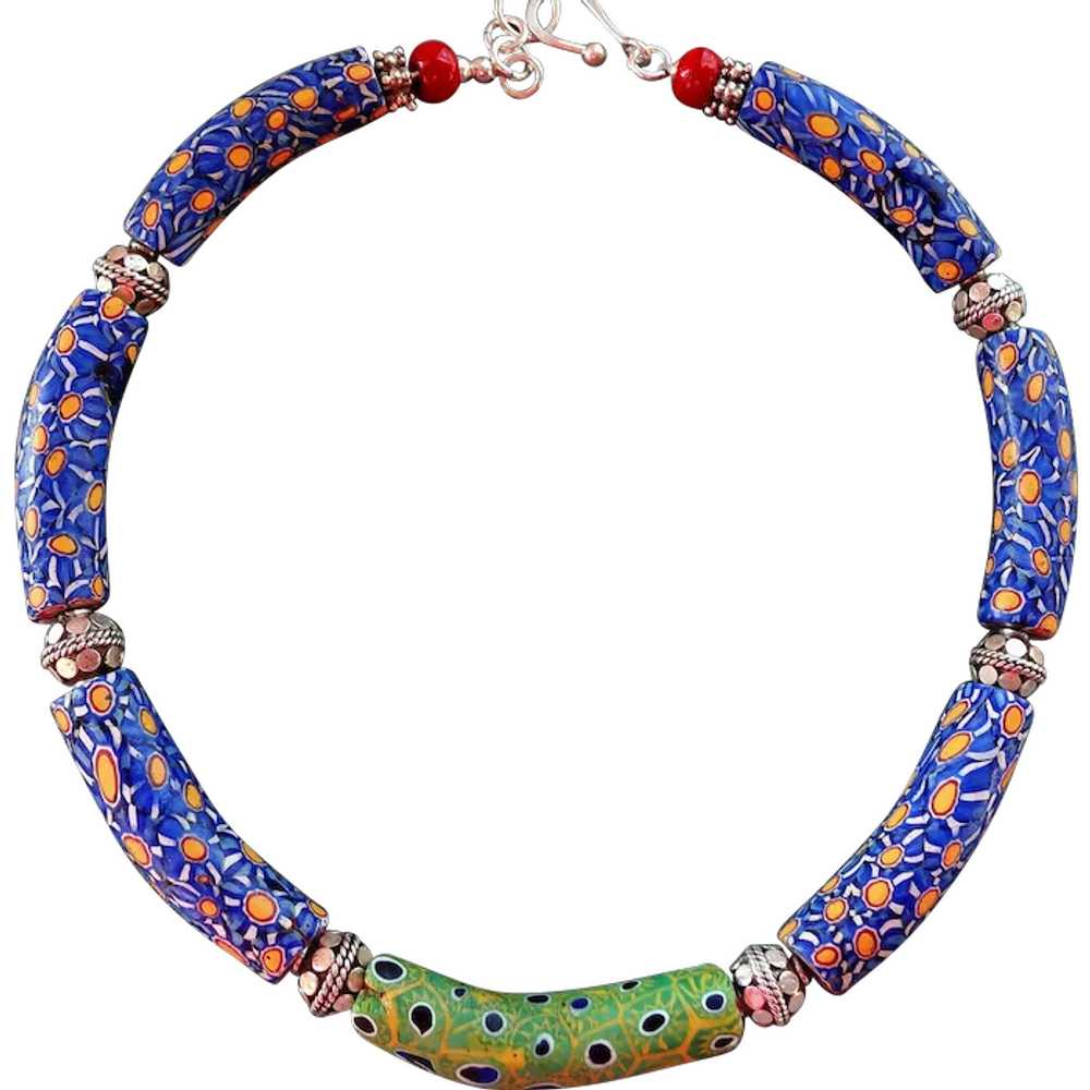 Old Venetian Millefiori Trade Beads Necklace By E… - image 2