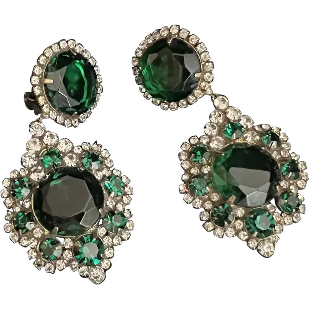 Vintage Couture KJL Kenneth Jay Lane Faux Emerald… - image 1