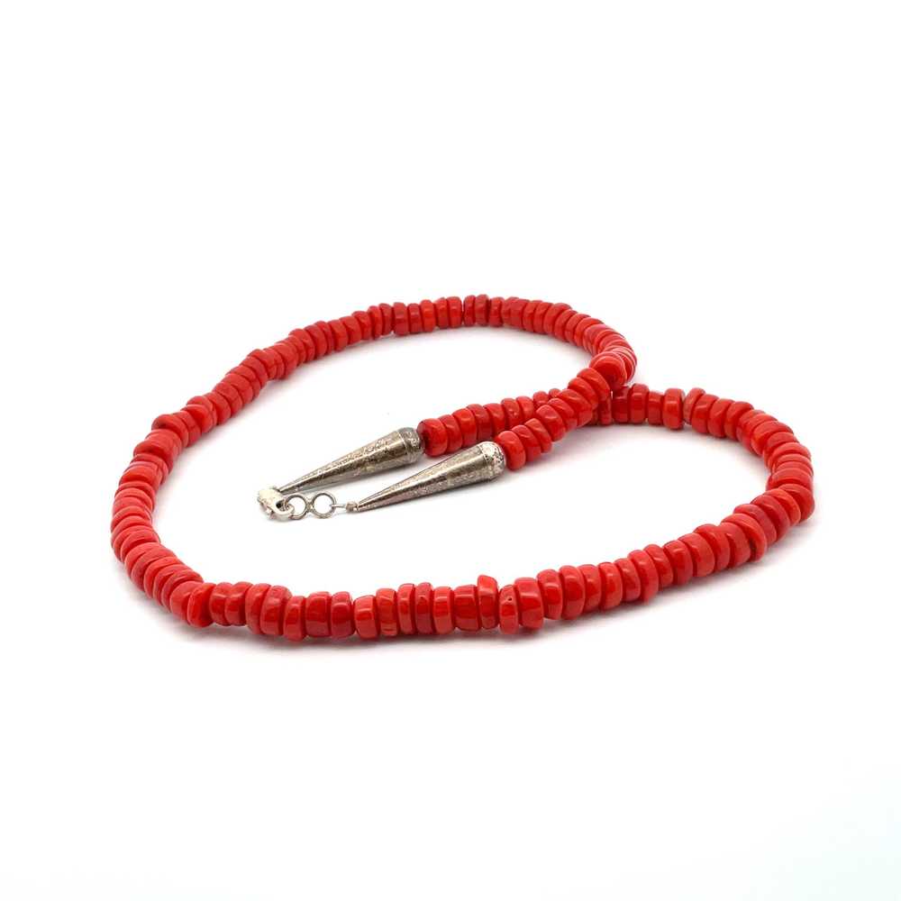 Vintage Beaded Coral Necklace 20" - image 3