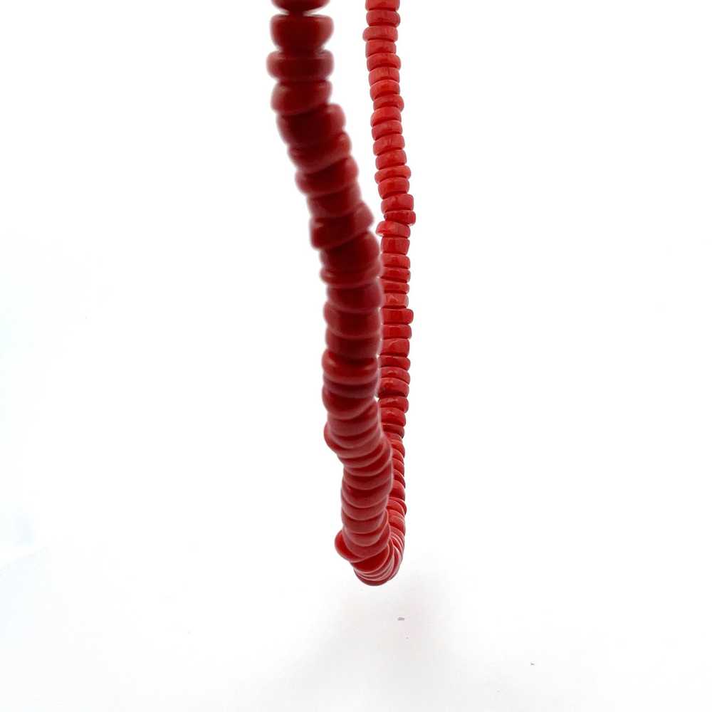 Vintage Beaded Coral Necklace 20" - image 4