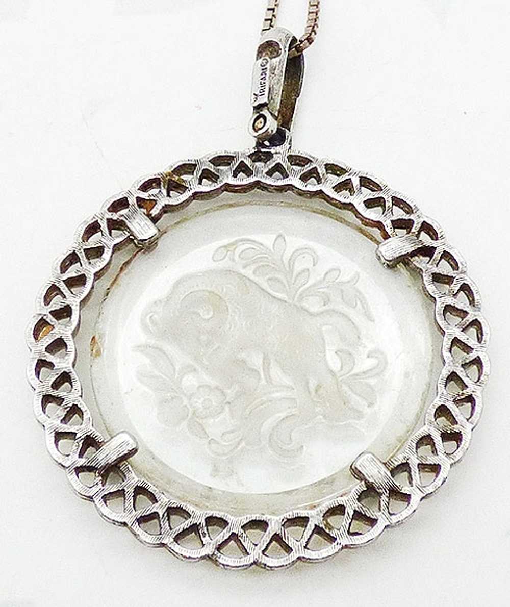 Trifari Glass Intaglio Aries Pendant - image 2