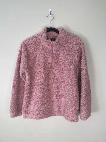 Urban Outfitters Light Pink Sherpa Quarter Zip