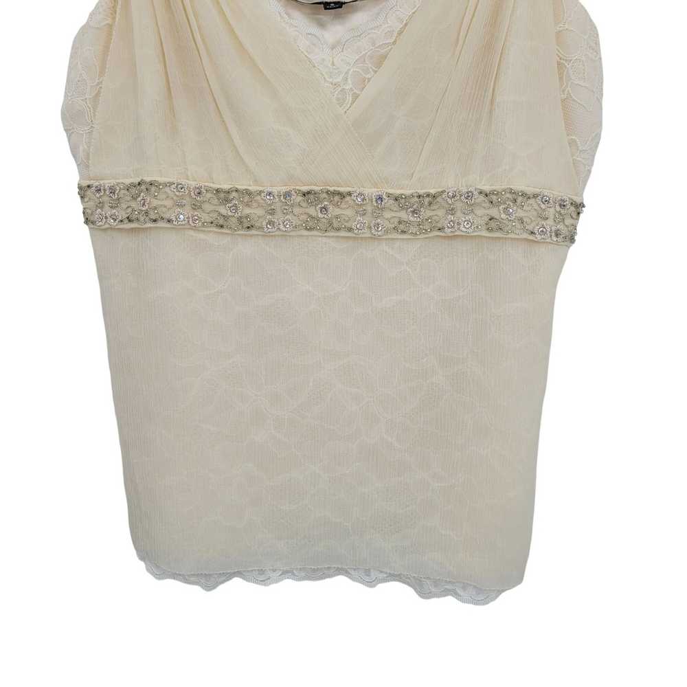 Vintage Antonio Melani Formal Silk Blouse 6 Vanil… - image 6