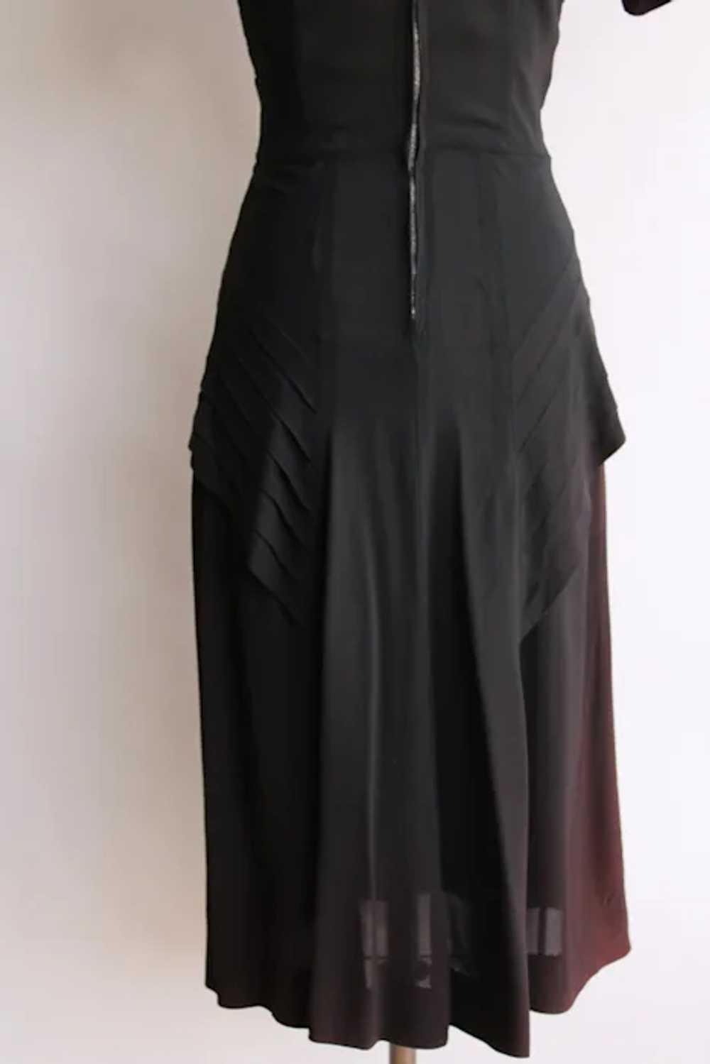 Vintage 1940s Dress / Black Rayon Dress With Sout… - image 9