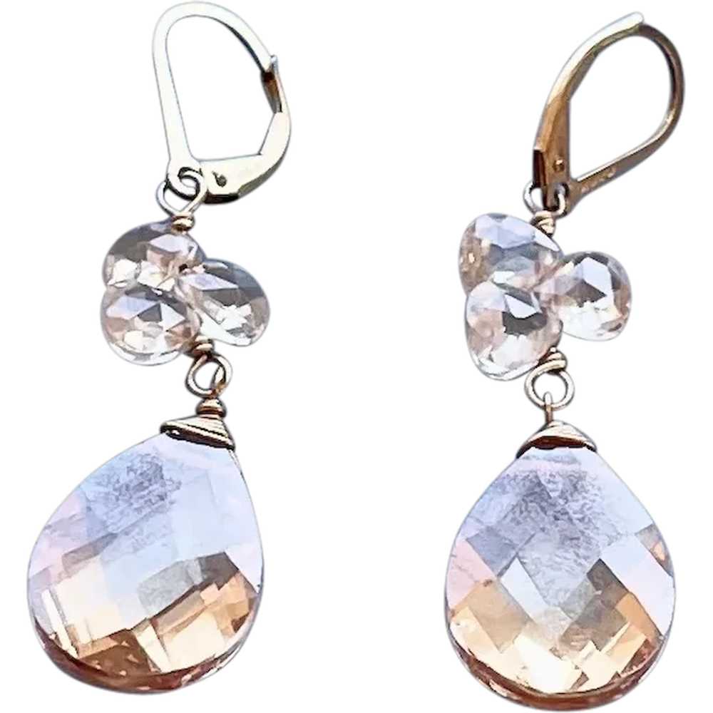 14K GF  Crystal Earrings - image 1