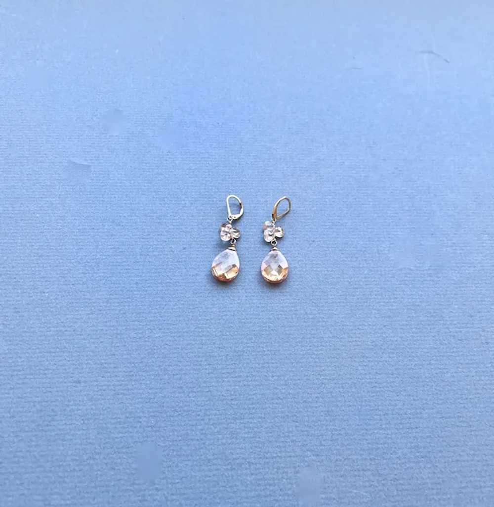 14K GF  Crystal Earrings - image 5