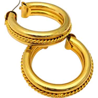 60s Huge Gold Tone Hoop Earrings