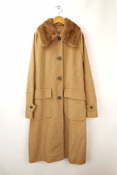 Max Mara MAX MARA 100% Camel Hair MINK FUR Long Co