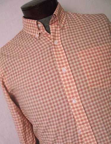 Wool&Prince 100% Worsted Wool Shirt Red White Chec