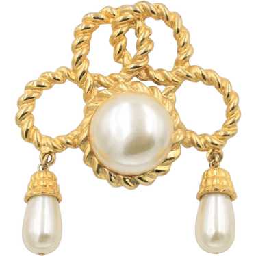 Brooch Pin Park Lane Large Mabe Faux Pearl Dangle