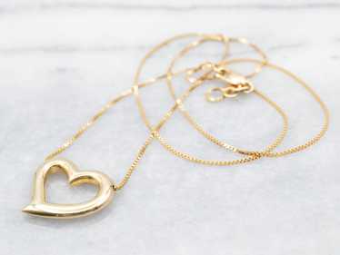 Italian 18-Karat Gold Heart Necklace - image 1