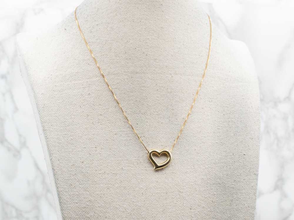 Italian 18-Karat Gold Heart Necklace - image 5