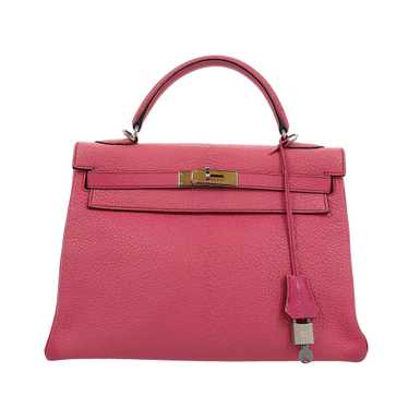 HERMES Kelly 32 Handbag in Pink Chevre de Coroman… - image 1