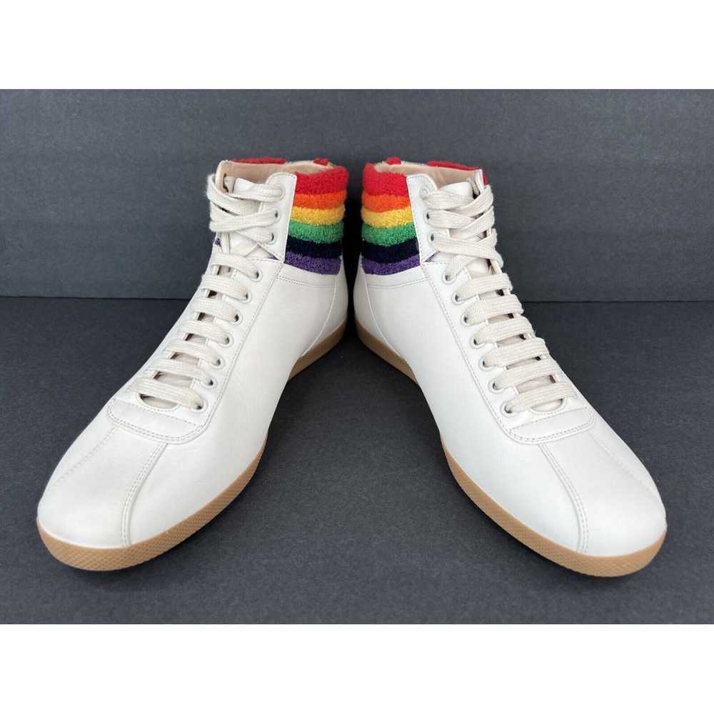 Gucci Web leather high trainers - image 2