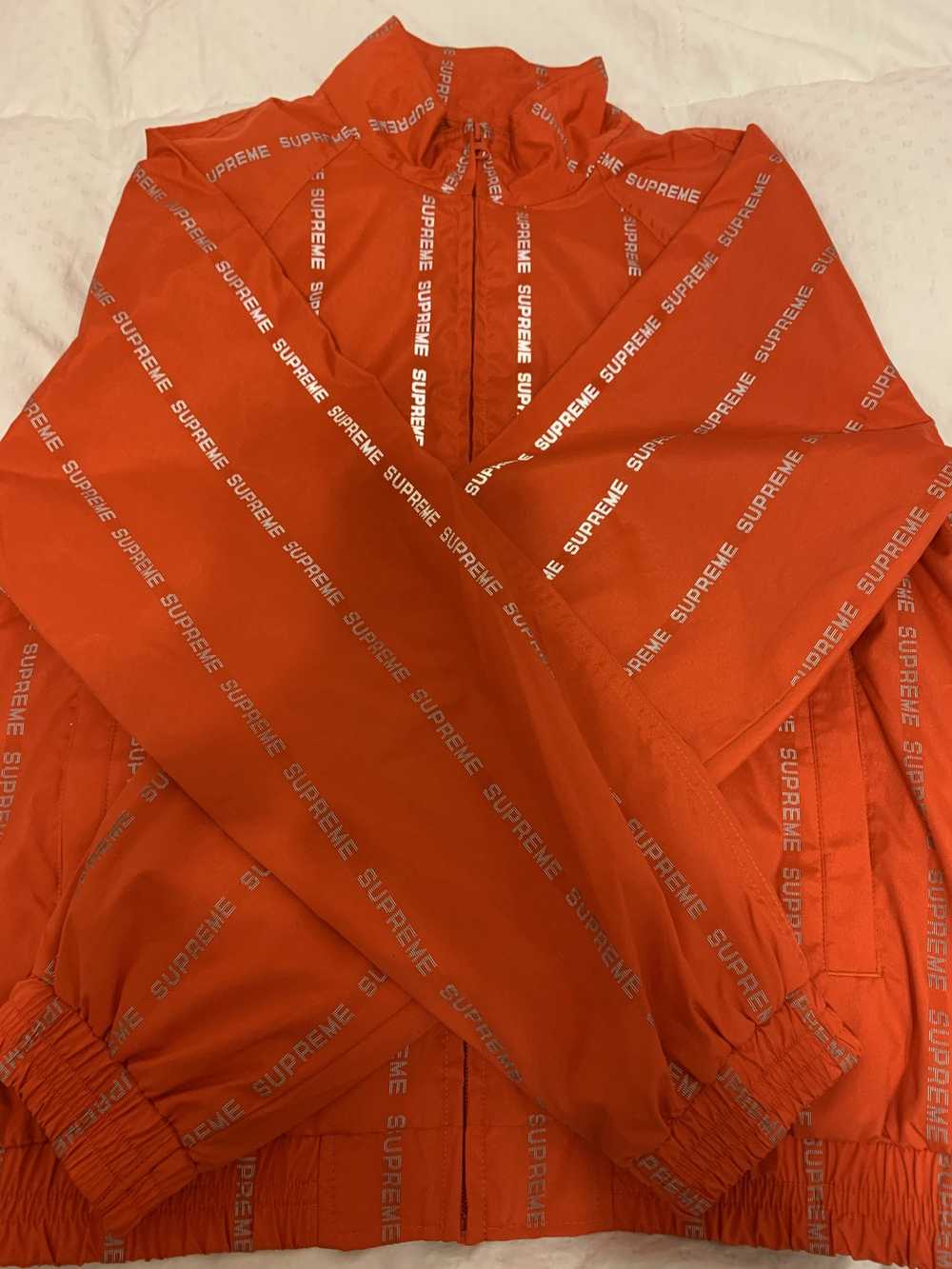 Reflective Text Track Jacket Orange-