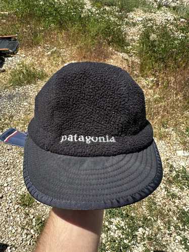 Patagonia Hat Synchilla Fleece Duckbill Cap Men's M Black Outdoor Hiking  VTG 90s