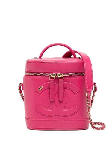 Chanel Pre-owned 1995 CC Patch Round Vanity Handbag - Pink