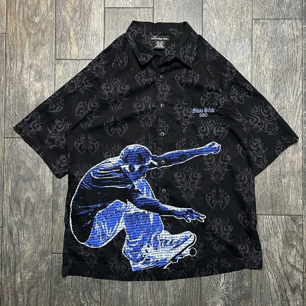 Vintage Y2k no bounderies aop skater shirt - image 1