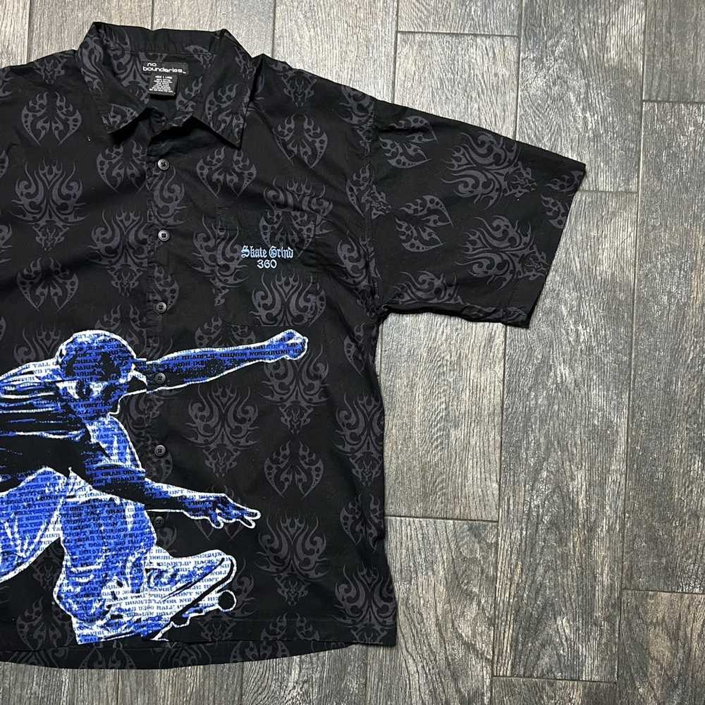 Vintage Y2k no bounderies aop skater shirt - image 2