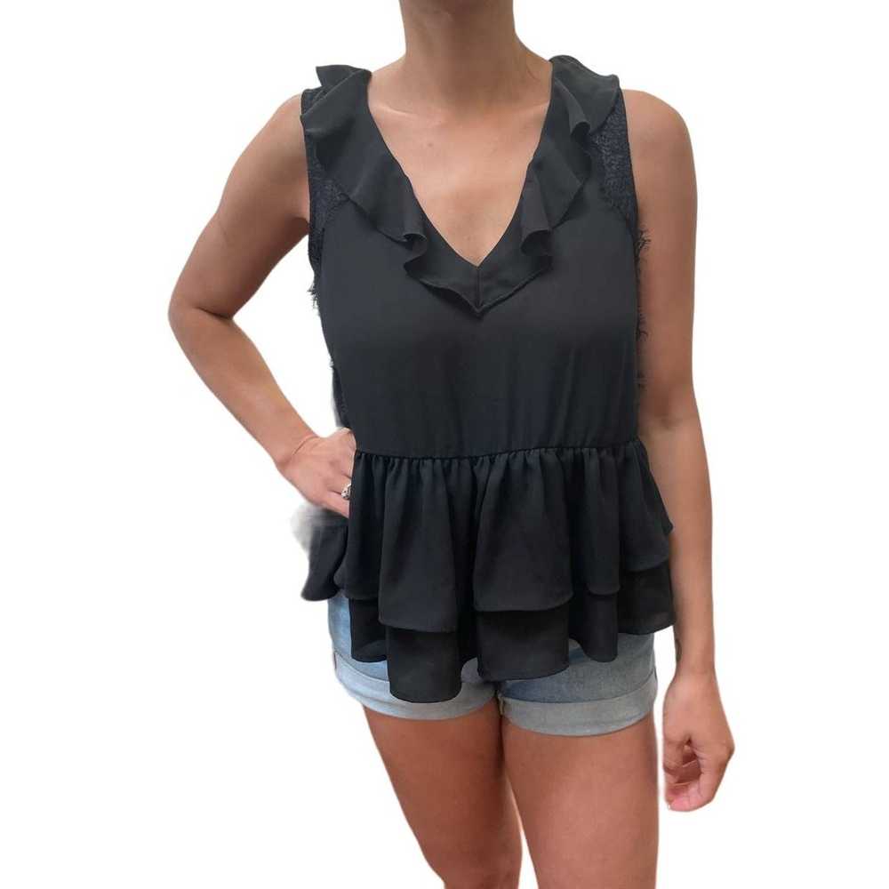 Zara ZARA Ruffled Lace Side Sleeveless Top w/ Pep… - image 1