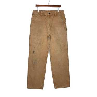 Carhartt B11 BRN Brown Tan Duck Canvas Carpenter Work Pants Mens 40x34