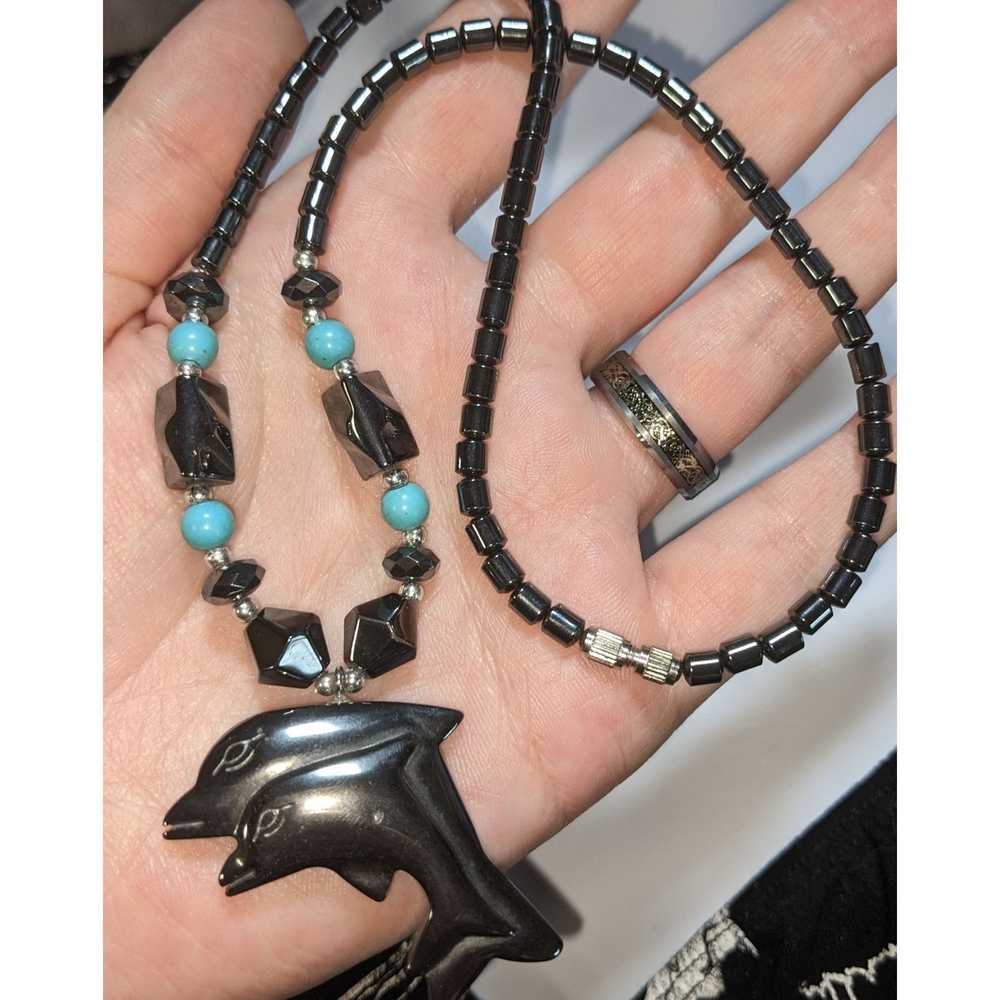 Other Hematite Dolphin Necklace - image 3