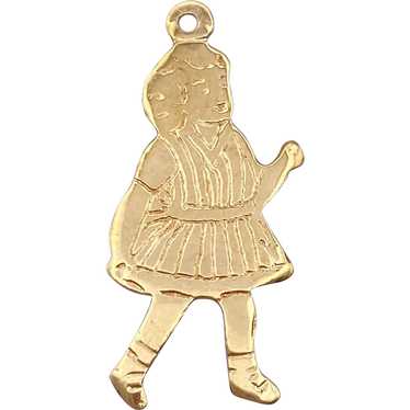 Little Girl Vintage Charm 14K Gold