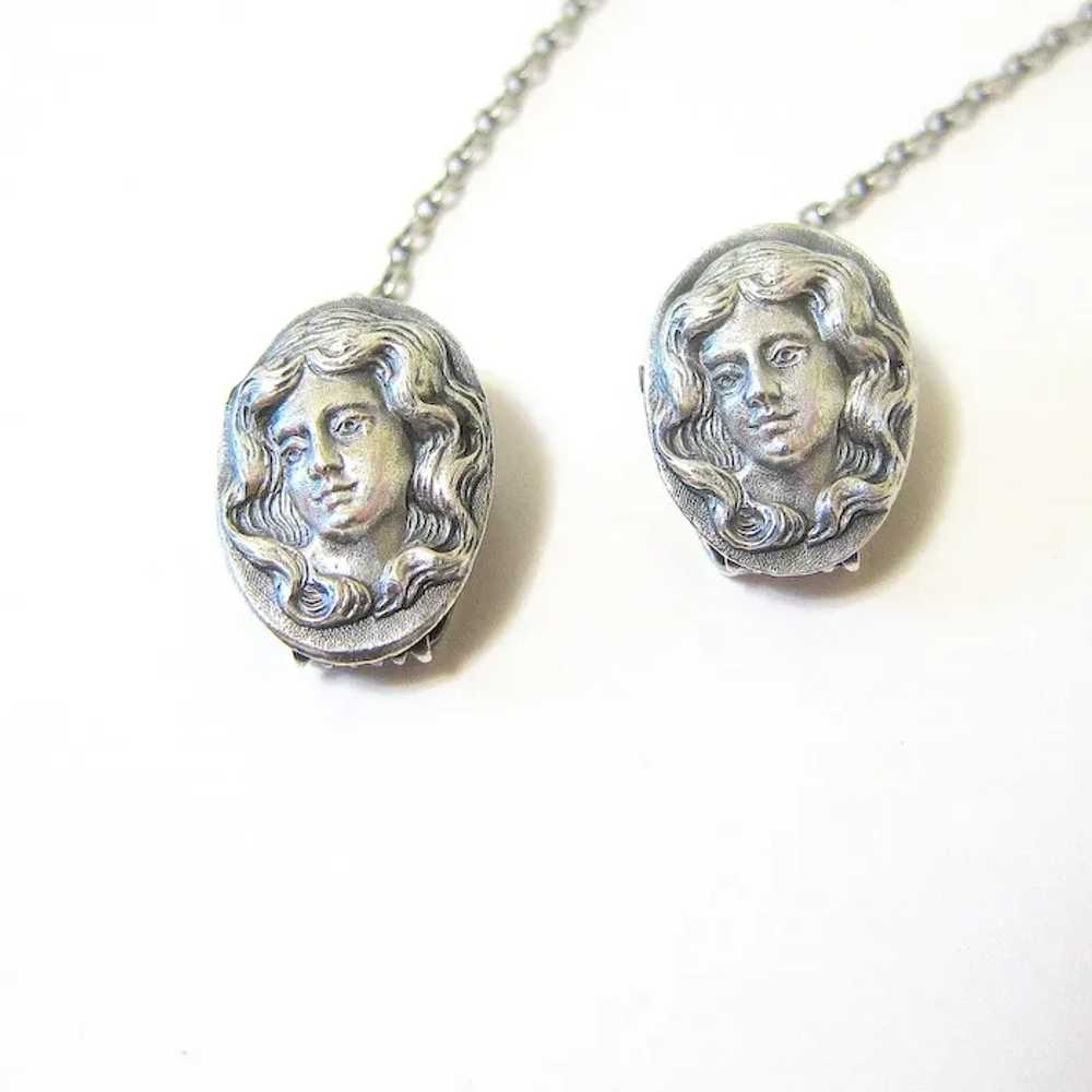 Art Nouveau Figural Maiden Sterling Silver Sweate… - image 3