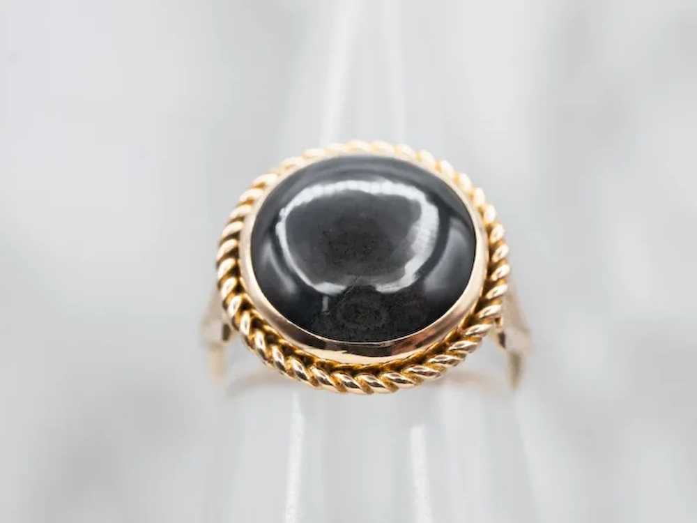 Vintage Cat's Eye Spectrolite Solitaire Ring - image 4