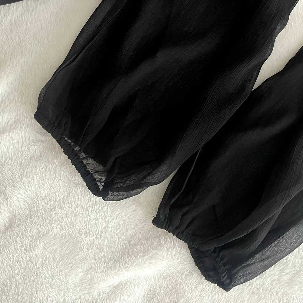Joie Black Balloon Sleeve Dress Medium Sheer Cavi… - image 12
