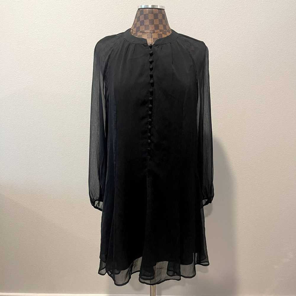 Joie Black Balloon Sleeve Dress Medium Sheer Cavi… - image 2