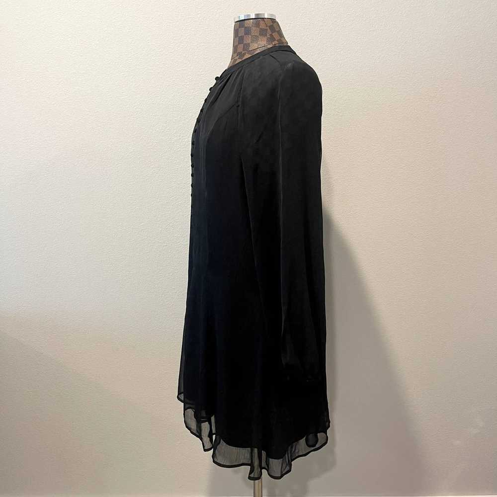 Joie Black Balloon Sleeve Dress Medium Sheer Cavi… - image 3