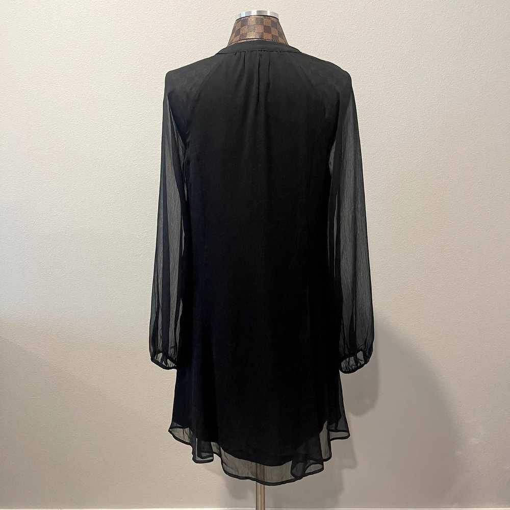 Joie Black Balloon Sleeve Dress Medium Sheer Cavi… - image 4